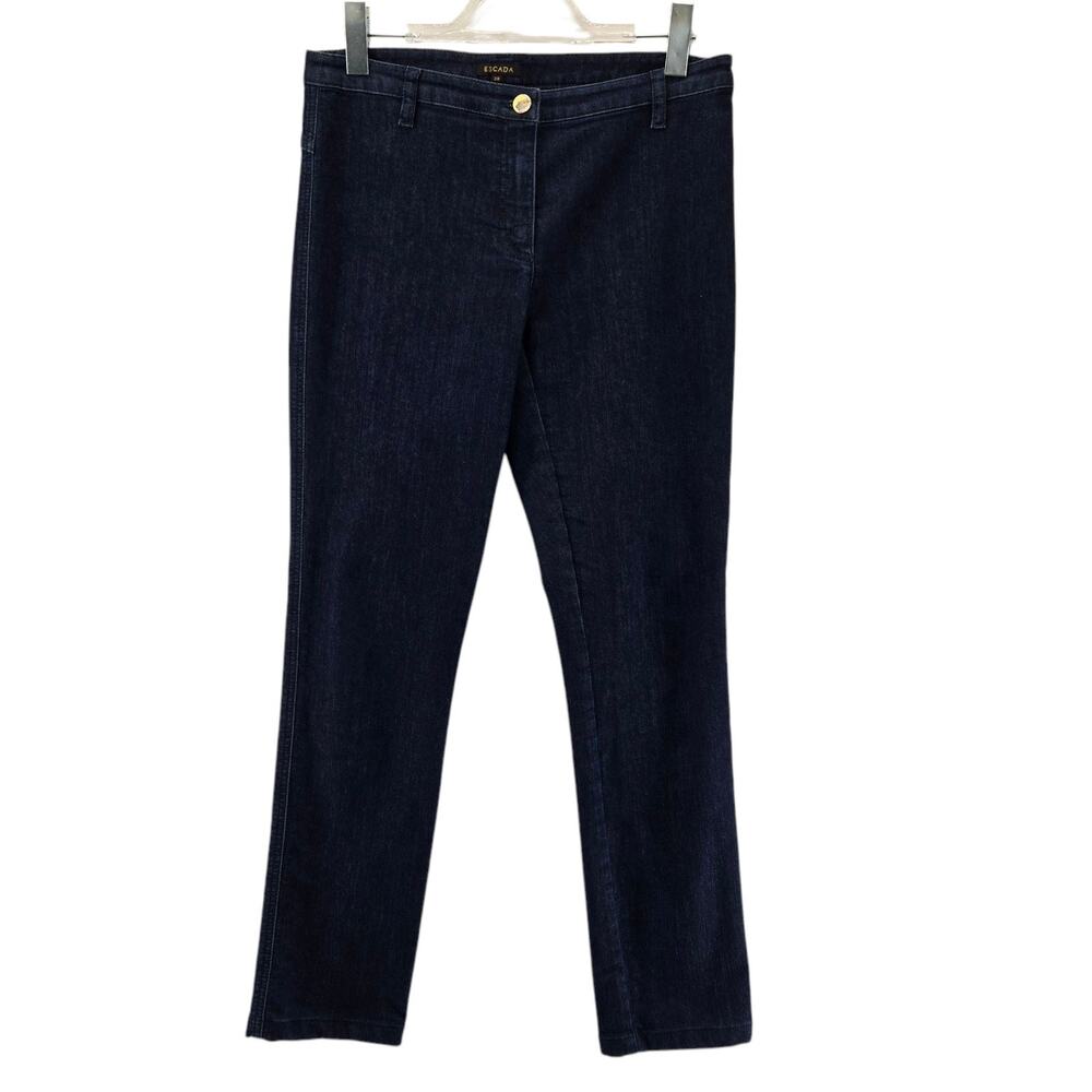 Escada Jeans Womens 38 8 Straight Leg Dark Wash No Pockets Clean Lines‎ Designer